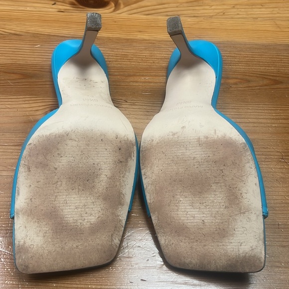 MARC FISHER 💙 Danita Heeled Sandal, slip on turquoise sky sea, Hawaiian Blue 8.5 - Picture 8 of 12